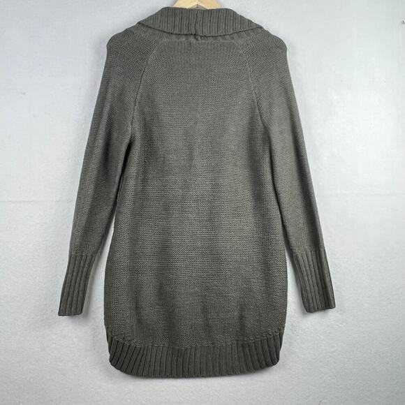 MERONA Thick Dark Gray Cable Knit Chunky Button Up Cardigan Medium - Picture 2 of 10